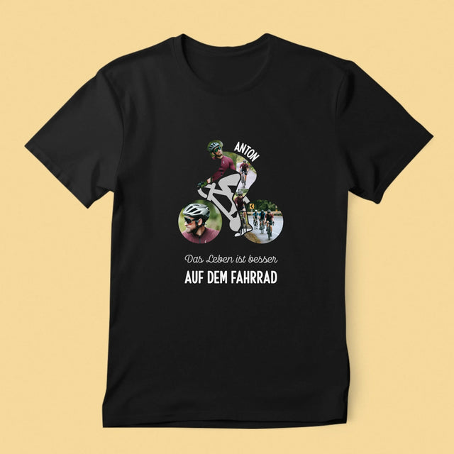 Form-Collage: Das Leben Ist Besser Auf Dem Fahrrad - T-Shirt Für Herren