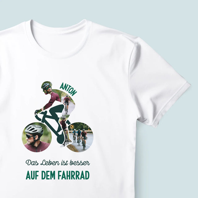 Form-Collage: Das Leben Ist Besser Auf Dem Fahrrad - T-Shirt Für Herren