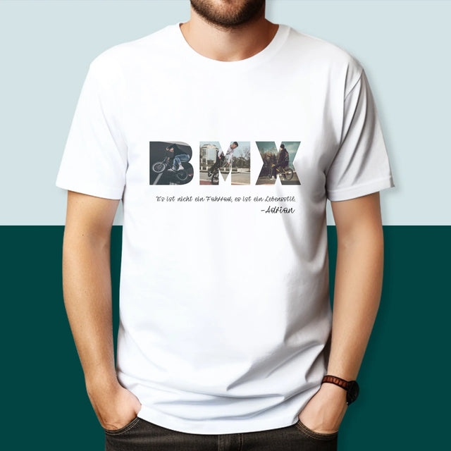 Buchstaben-Collage: Bmx - T-Shirt Für Herren