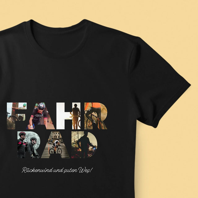 Buchstaben-Collage: Fahrrad - T-Shirt Für Herren