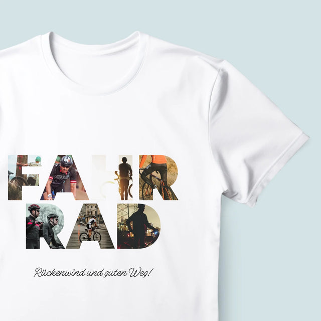 Buchstaben-Collage: Fahrrad - T-Shirt Für Herren
