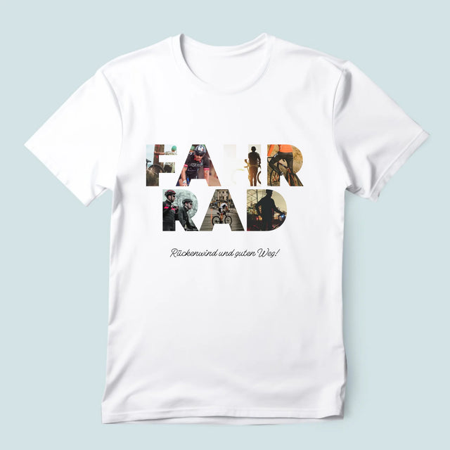 Buchstaben-Collage: Fahrrad - T-Shirt Für Herren