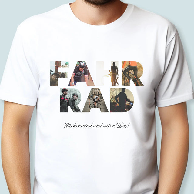 Buchstaben-Collage: Fahrrad - T-Shirt Für Herren