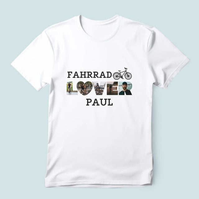 Buchstaben-Collage: Fahrradliebhaber - T-Shirt Für Herren