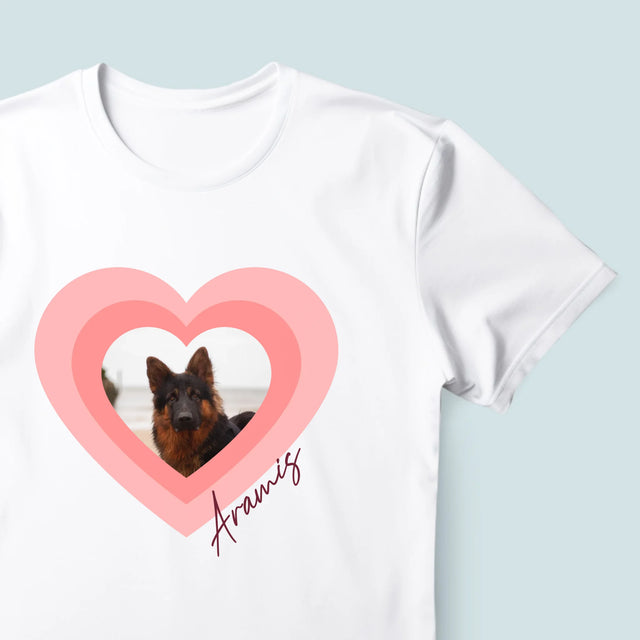 Foto Und Unterschrift: Bild Eines Haustieres Im Herzen - T-Shirt Für Herren