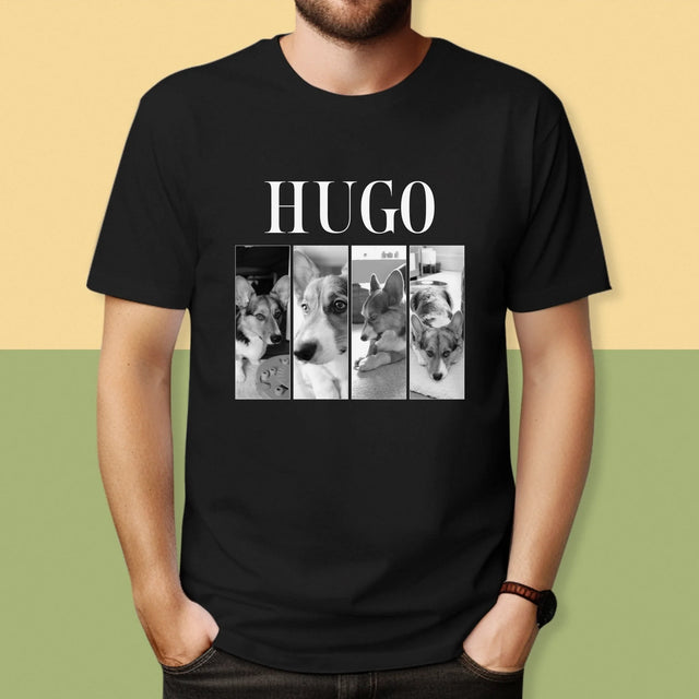 Fotocollage: Bootleg Klassiker Mit Haustier - T-Shirt Für Herren