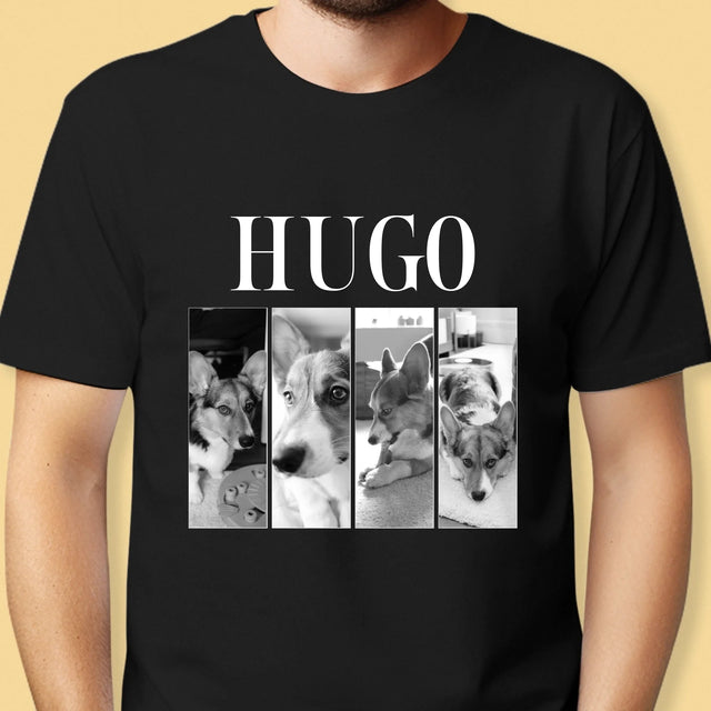 Fotocollage: Bootleg Klassiker Mit Haustier - T-Shirt Für Herren