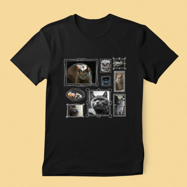 Fotocollage: Fotowand Mit Haustier - T-Shirt Für Herren