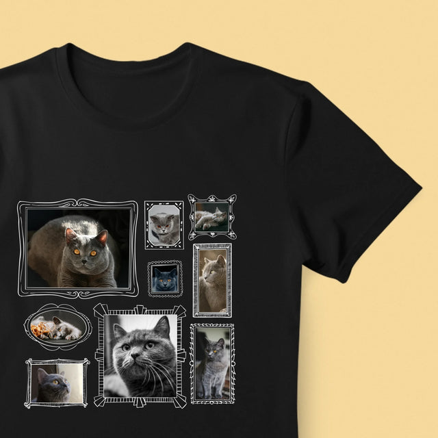 Fotocollage: Fotowand Mit Haustier - T-Shirt Für Herren