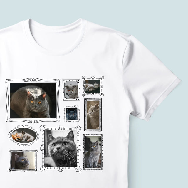 Fotocollage: Fotowand Mit Haustier - T-Shirt Für Herren