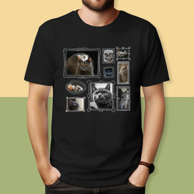 Fotocollage: Fotowand Mit Haustier - T-Shirt Für Herren