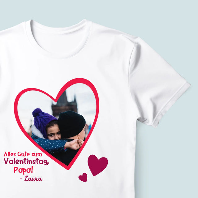 Foto Und Unterschrift: Ein Valentinsgruß Für Papa - T-Shirt Für Herren