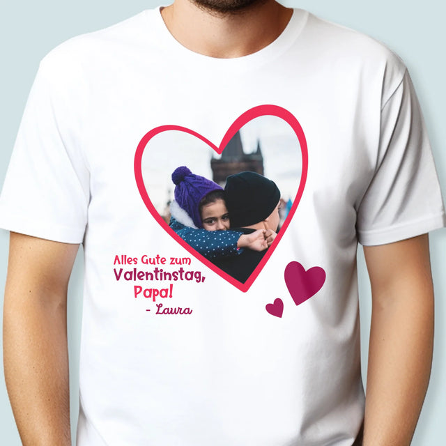 Foto Und Unterschrift: Ein Valentinsgruß Für Papa - T-Shirt Für Herren