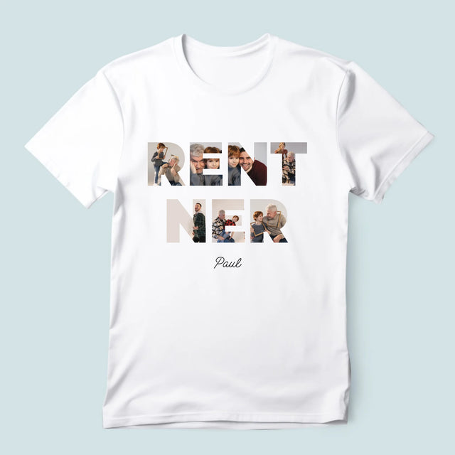 Buchstaben-Collage: Rentner - T-Shirt Für Herren