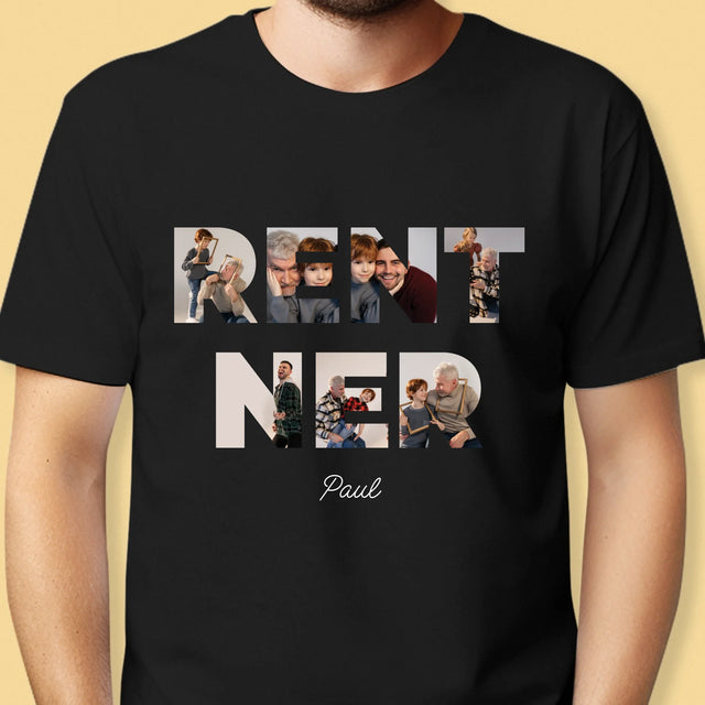 Buchstaben-Collage: Rentner - T-Shirt Für Herren