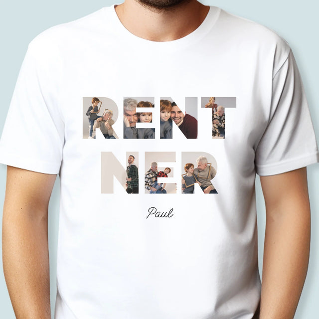 Buchstaben-Collage: Rentner - T-Shirt Für Herren