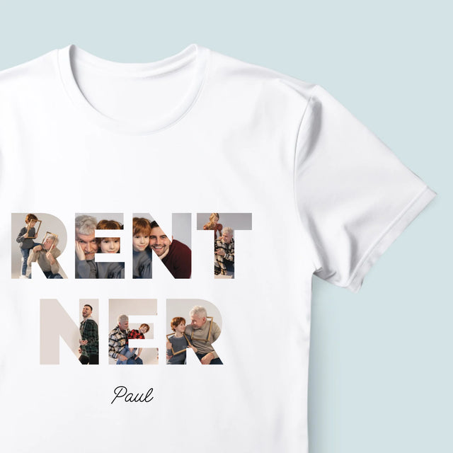 Buchstaben-Collage: Rentner - T-Shirt Für Herren