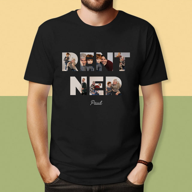 Buchstaben-Collage: Rentner - T-Shirt Für Herren