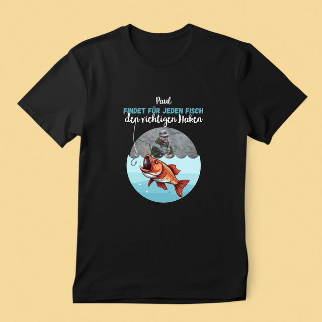 Foto Und Unterschrift: Den Haken Finden - T-Shirt Für Herren