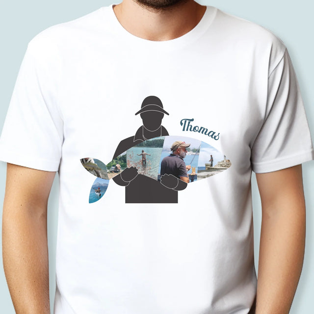 Form-Collage: Jeder Fisch - T-Shirt Für Herren