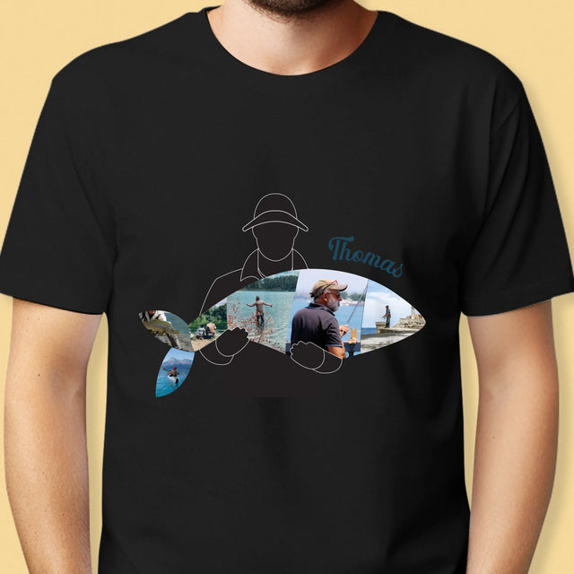 Form-Collage: Jeder Fisch - T-Shirt Für Herren