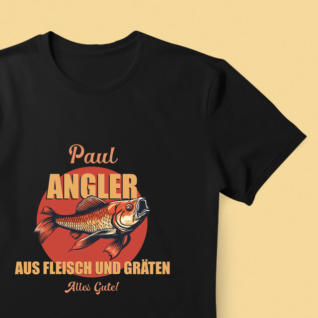 Name Und Unterschrift: Ein Angler Aus Fleisch Und Gräten - T-Shirt Für Herren