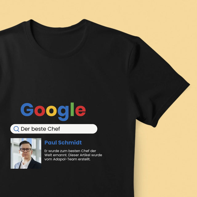 Foto Und Unterschrift: Bester Chef Google Ergebnis - T-Shirt Für Herren