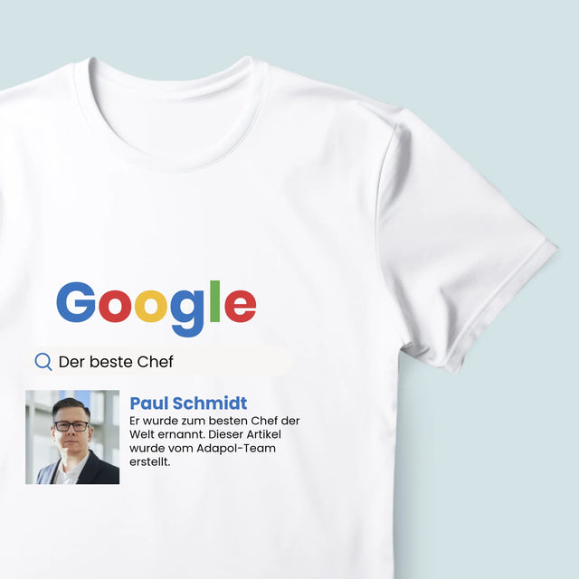 Foto Und Unterschrift: Bester Chef Google Ergebnis - T-Shirt Für Herren