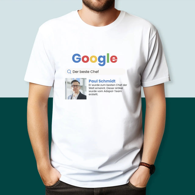 Foto Und Unterschrift: Bester Chef Google Ergebnis - T-Shirt Für Herren