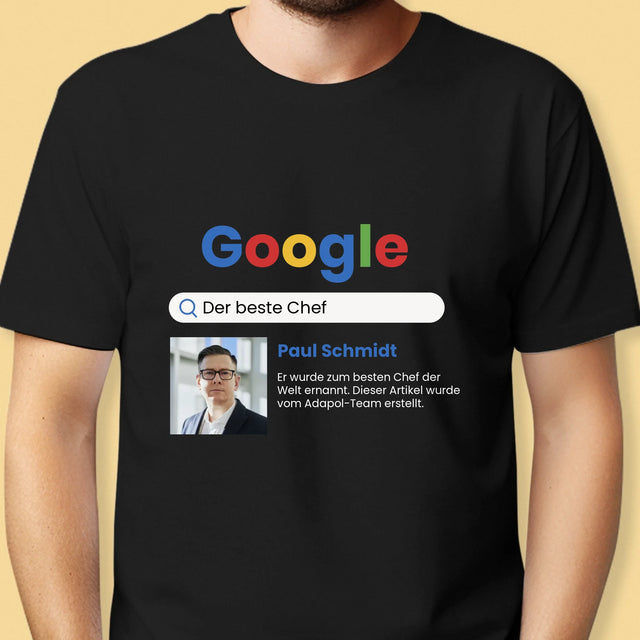 Foto Und Unterschrift: Bester Chef Google Ergebnis - T-Shirt Für Herren