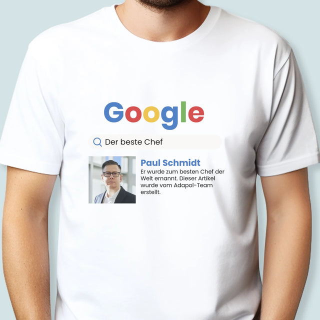 Foto Und Unterschrift: Bester Chef Google Ergebnis - T-Shirt Für Herren