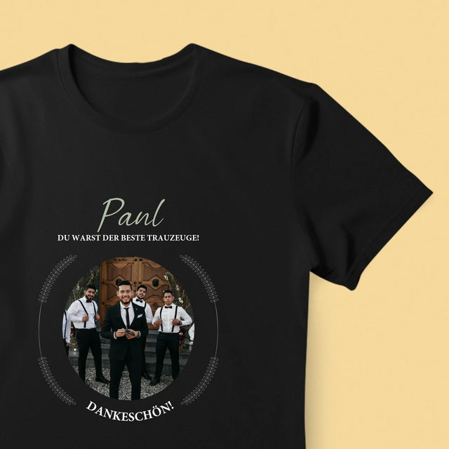 Foto Und Unterschrift: Du Warst Der Beste Trauzeuge - T-Shirt Für Herren