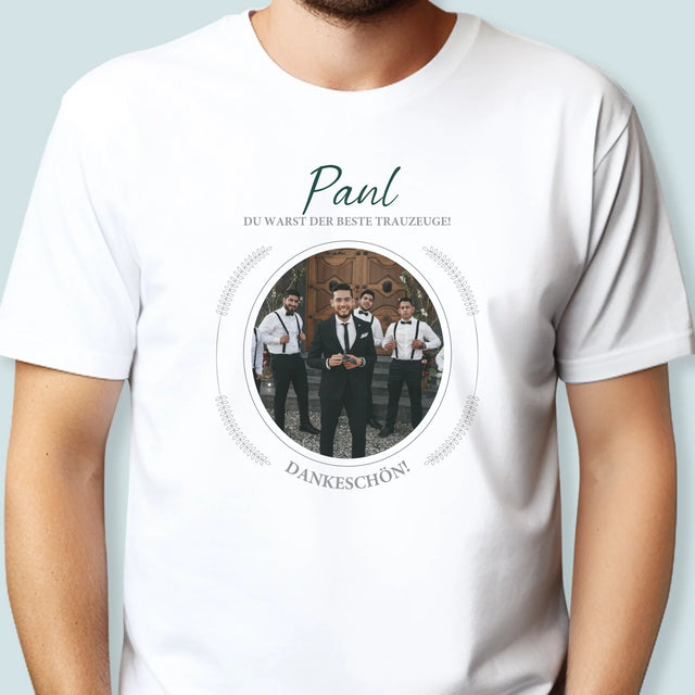 Foto Und Unterschrift: Du Warst Der Beste Trauzeuge - T-Shirt Für Herren