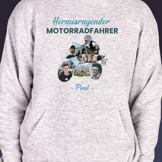 Form-Collage: Herausragender Motorradfahrer - Kapuzenpullover Für Herren