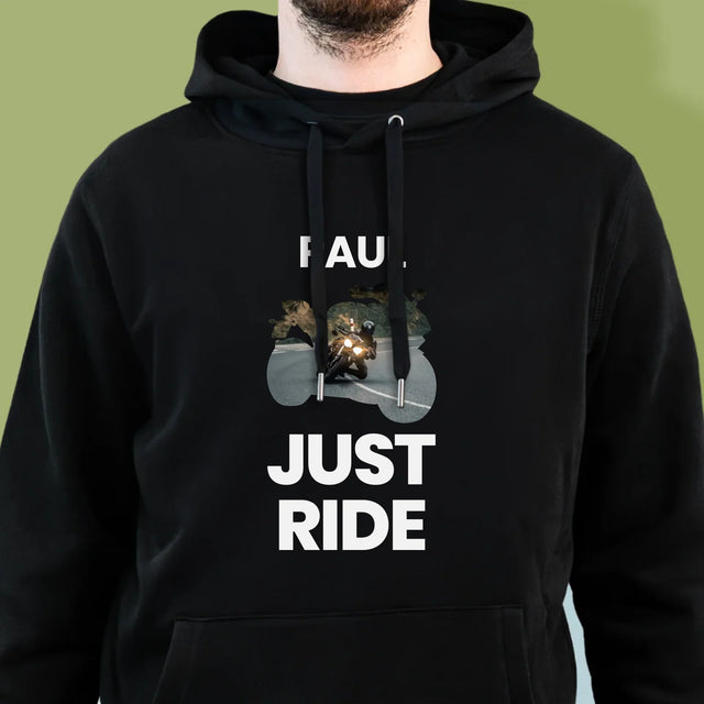 Form-Collage: Just Ride - Kapuzenpullover Für Herren
