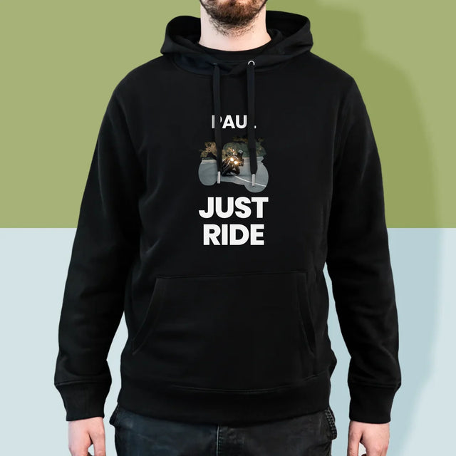 Form-Collage: Just Ride - Kapuzenpullover Für Herren