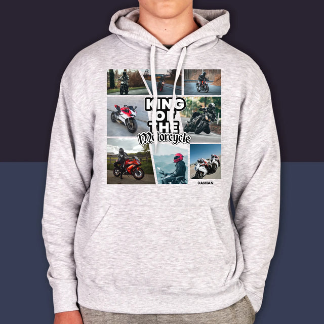 Fotocollage: King Of The Motorcycle - Kapuzenpullover Für Herren