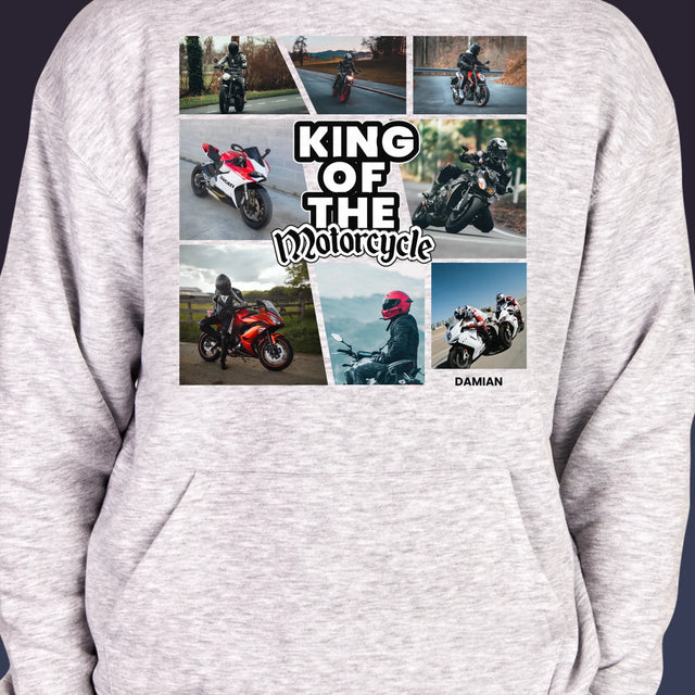 Fotocollage: King Of The Motorcycle - Kapuzenpullover Für Herren