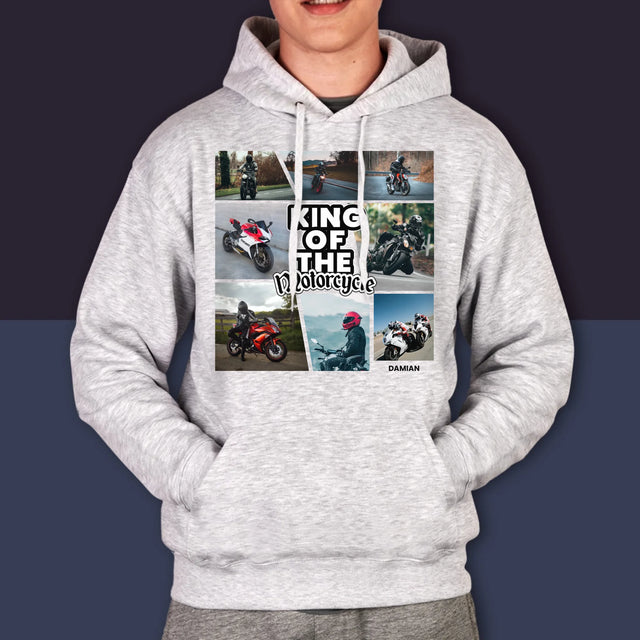 Fotocollage: King Of The Motorcycle - Kapuzenpullover Für Herren