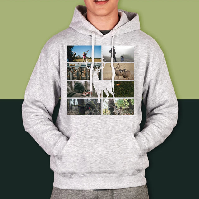 Fotocollage: Der Jäger - Kapuzenpullover Für Herren