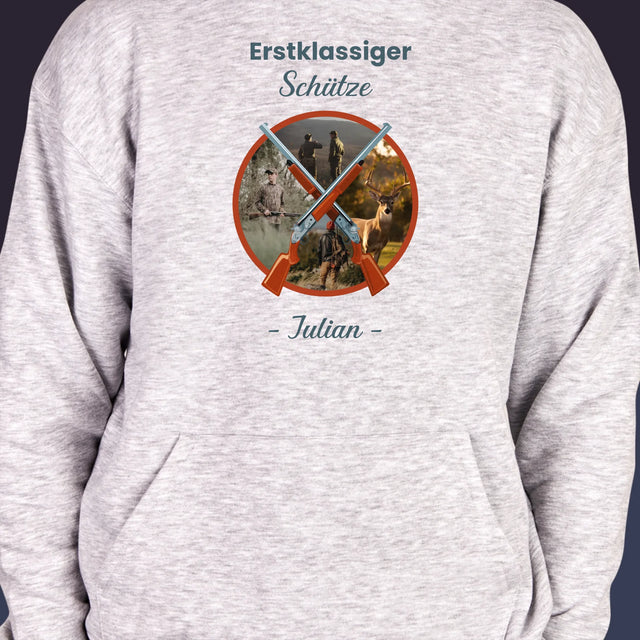 Fotocollage: Erstklassiger Schütze - Kapuzenpullover Für Herren