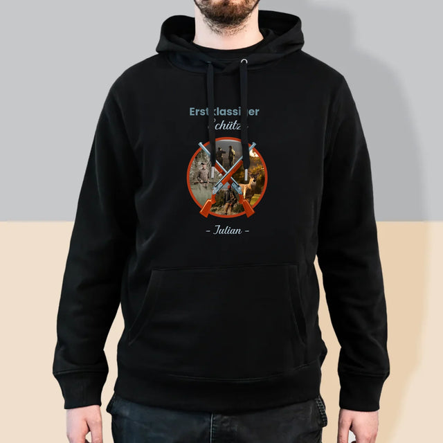 Fotocollage: Erstklassiger Schütze - Kapuzenpullover Für Herren