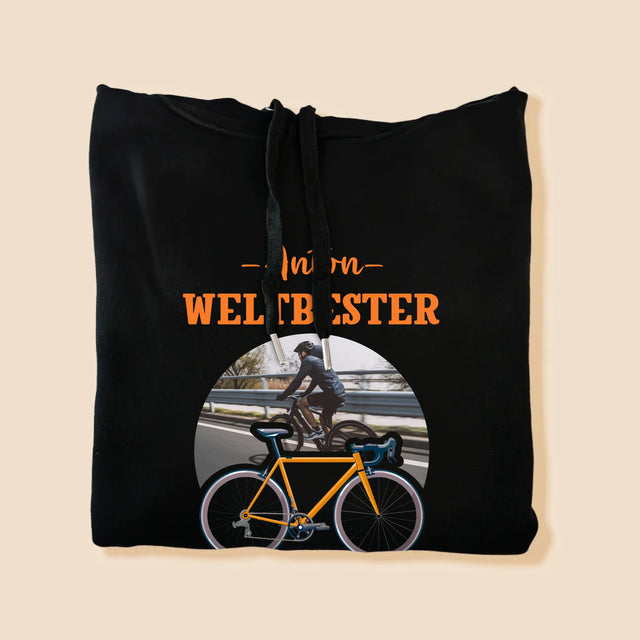 Foto Und Unterschrift: Der Weltbeste Radler - Kapuzenpullover Für Herren