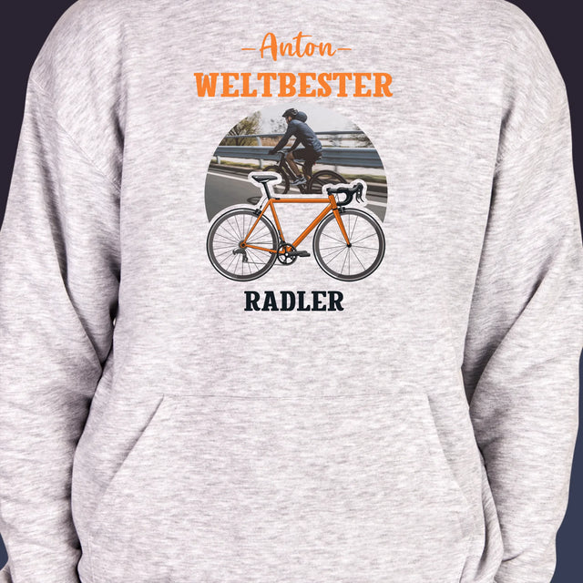 Foto Und Unterschrift: Der Weltbeste Radler - Kapuzenpullover Für Herren