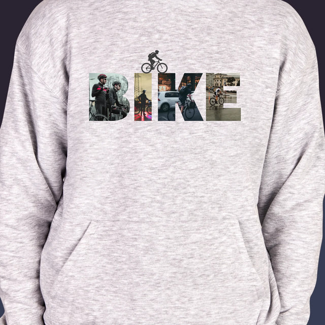 Buchstaben-Collage: Bike - Kapuzenpullover Für Herren