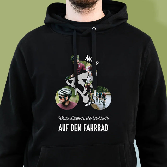 Form-Collage: Das Leben Ist Besser Auf Dem Fahrrad - Kapuzenpullover Für Herren