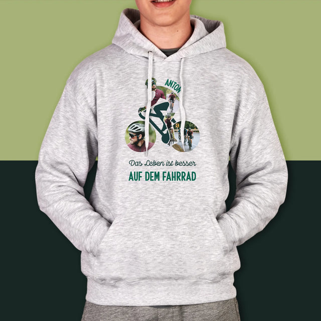 Form-Collage: Das Leben Ist Besser Auf Dem Fahrrad - Kapuzenpullover Für Herren