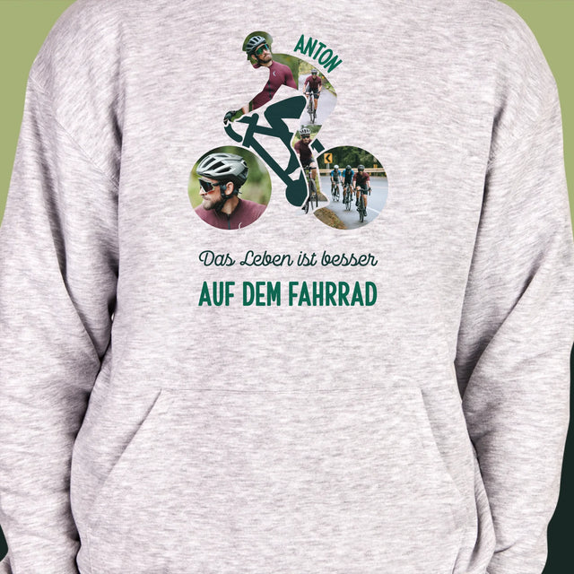 Form-Collage: Das Leben Ist Besser Auf Dem Fahrrad - Kapuzenpullover Für Herren