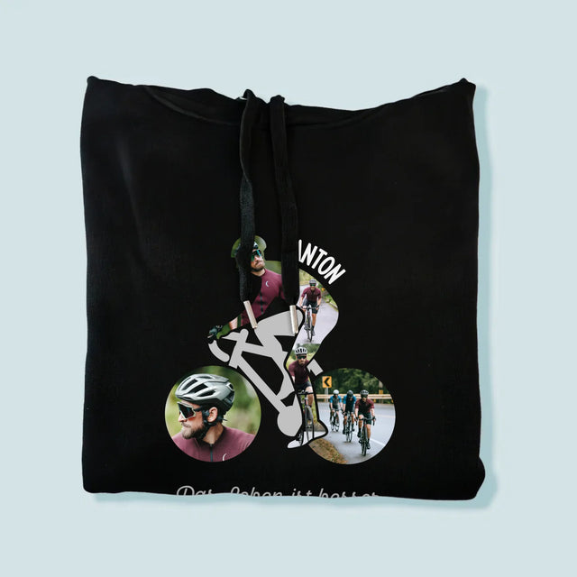 Form-Collage: Das Leben Ist Besser Auf Dem Fahrrad - Kapuzenpullover Für Herren