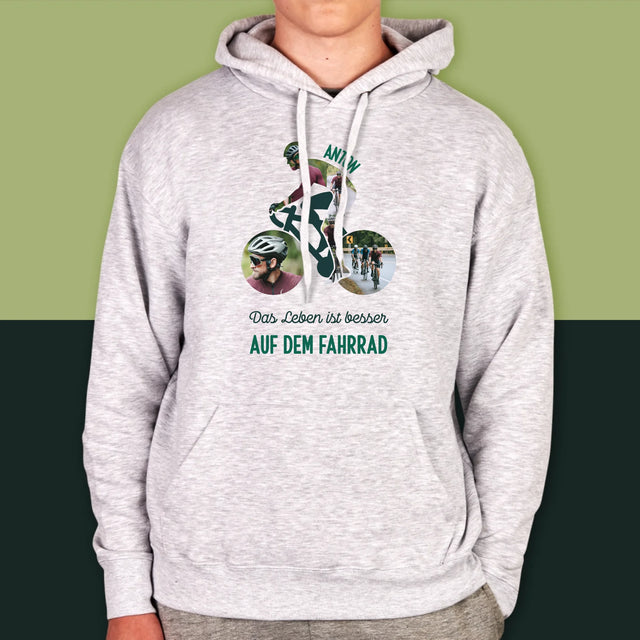 Form-Collage: Das Leben Ist Besser Auf Dem Fahrrad - Kapuzenpullover Für Herren